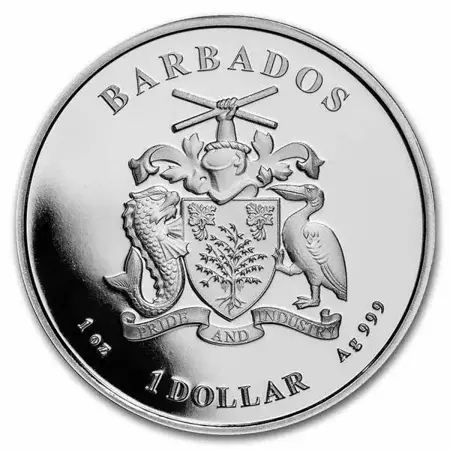 Srebrna Moneta Barbados: Ośmiornica 1 uncja 24h