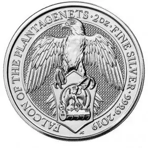 Srebrna Moneta Bestie Królowej: Sokół Plantagenetów 2 uncje 24h