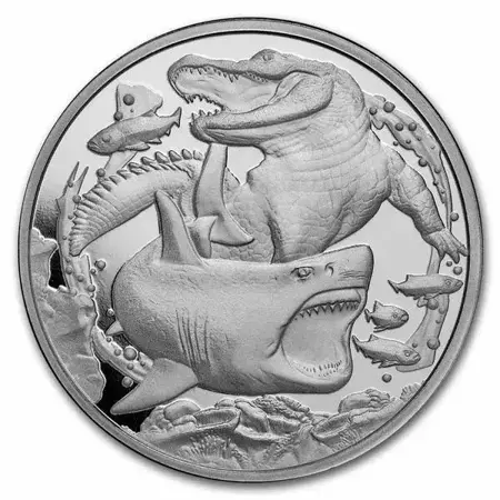 Srebrna Moneta Niue - Predators-Shark vs Crocodile 2022 1 uncja 24h