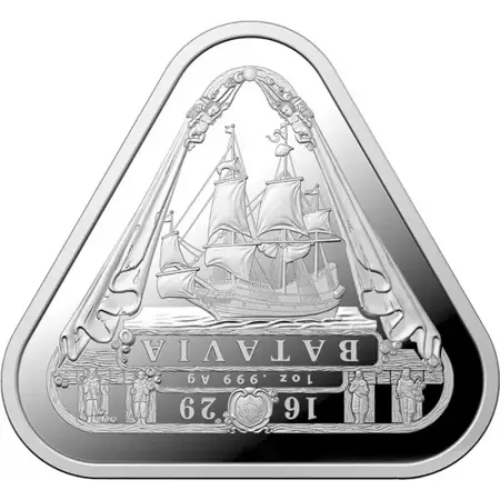 Srebrna Moneta Shipwreck Batavia Triangular 1 uncja 24h