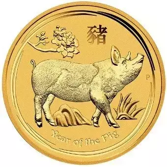Złota Moneta Australijski Lunar: Rok Świni 1 uncja 2019 24h