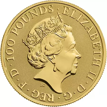 Złota Moneta Bestie Królowej: Biały Chart z Richmond 1 uncja 24h