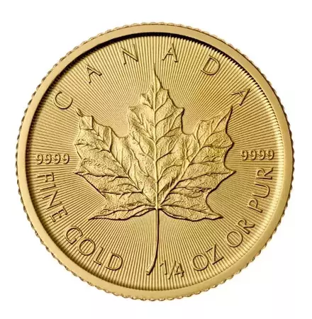 Złota Moneta Kanadyjski Liść Klonowy 1/4 uncji